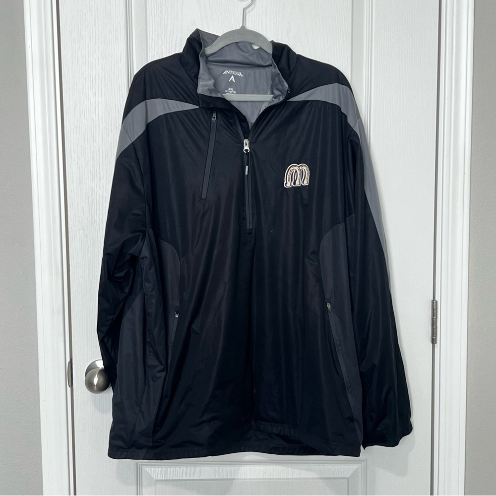 Antigua Men’s Lightweight Jacket Mustangs Horseshoes Billings Black Gray S XXL